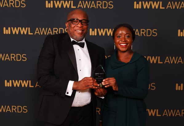 AELEX's Managing Partner Adedapo Tunde-Olowu SAN and Senior Associate Oluwaseun Philip-Idiok at the Awards Ceremony, a black tie event, held at the HAC London